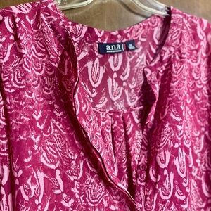 a.n.a Vibrant Pink Abstract Top